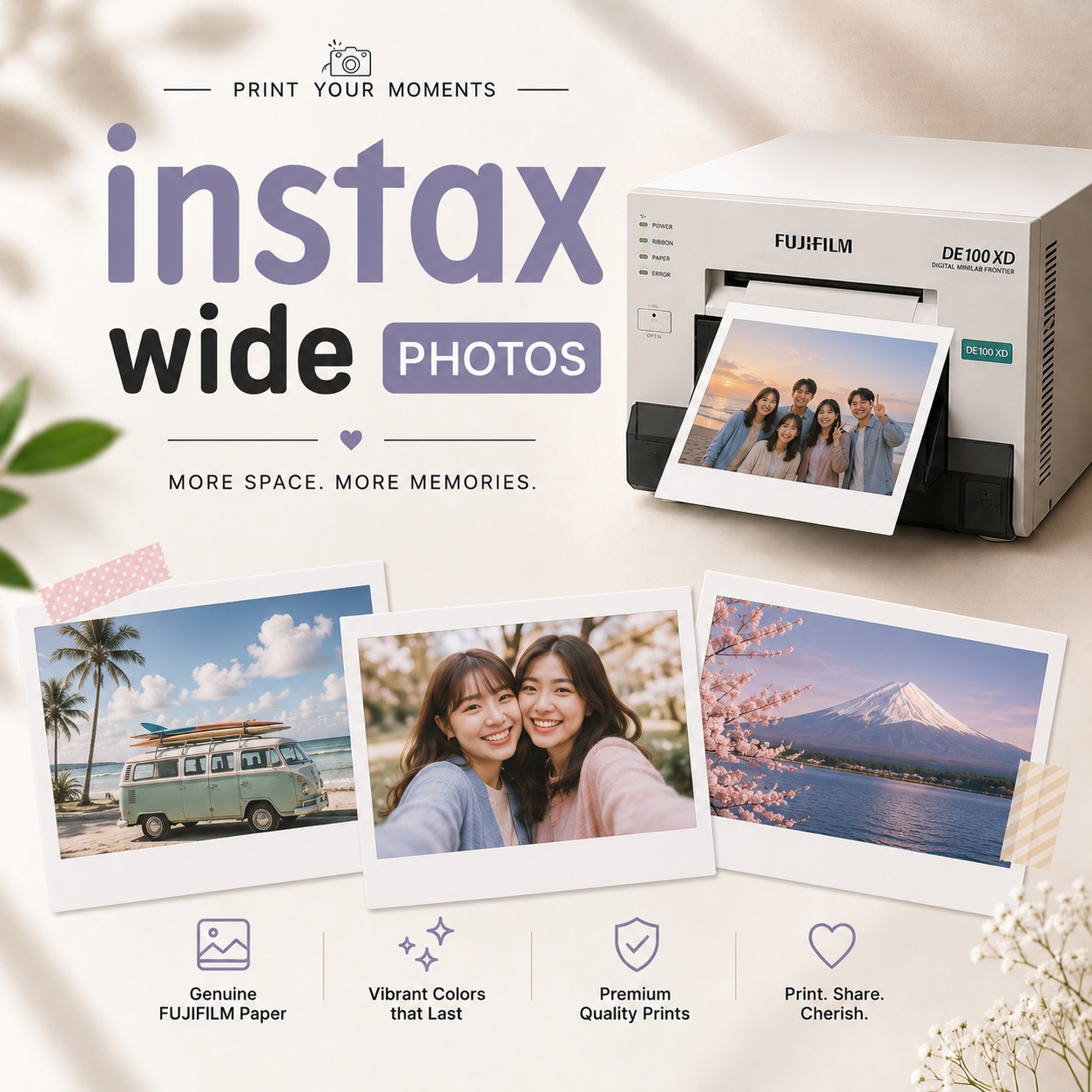 Instax Wide photo prints